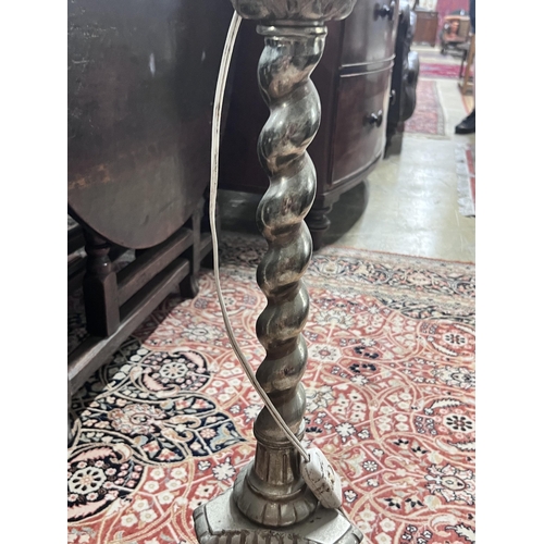 50 - An Italian style cast metal standard lamp, height 165cm