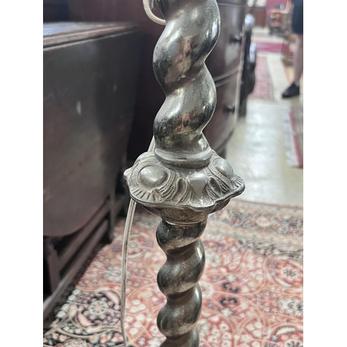 50 - An Italian style cast metal standard lamp, height 165cm