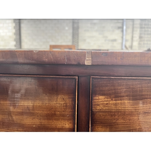 52 - An early Victorian mahogany six drawer bowfront chest, width 121cm, depth 64cm, height 149cm