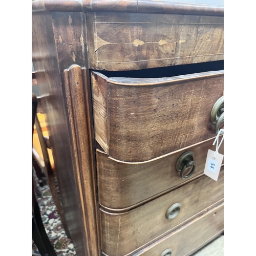 54 - A Regency inlaid mahogany bow front chest, width 108cm, depth 48cm, height 115cm