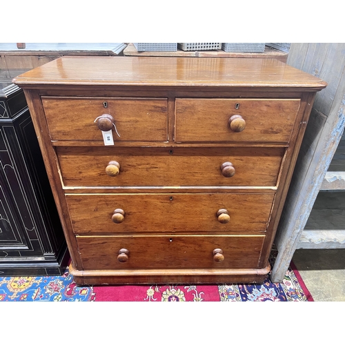 58 - A Victorian mahogany five drawer chest, width 104cm, depth 51cm, height 104cm