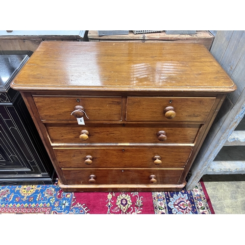 58 - A Victorian mahogany five drawer chest, width 104cm, depth 51cm, height 104cm