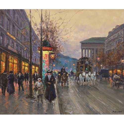 650 - Emile Boyer (1877-1948), Oil on canvas, Boulevard des Capucines, signed, 45 x 54 cm