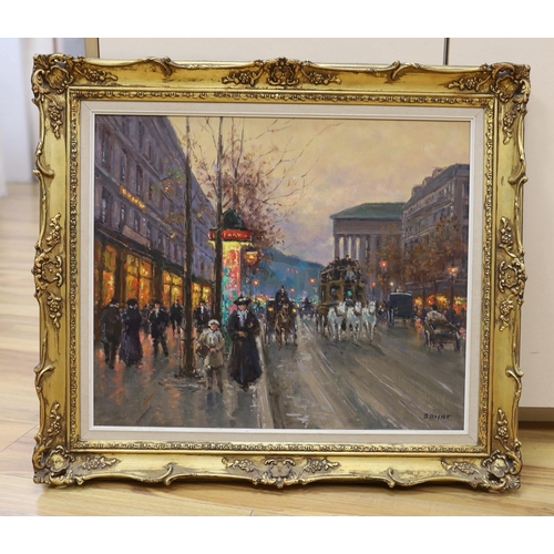 650 - Emile Boyer (1877-1948), Oil on canvas, Boulevard des Capucines, signed, 45 x 54 cm