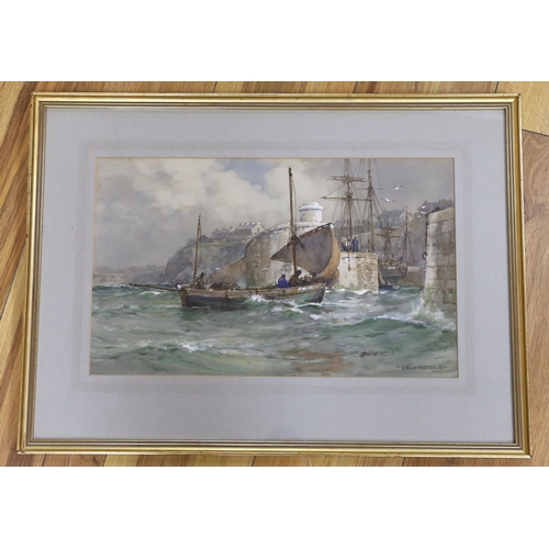 664 - Arthur Wilde Parsons (1854-1931), watercolour, harbour scene, signed and dated 1916, 25 x 41 cm... 