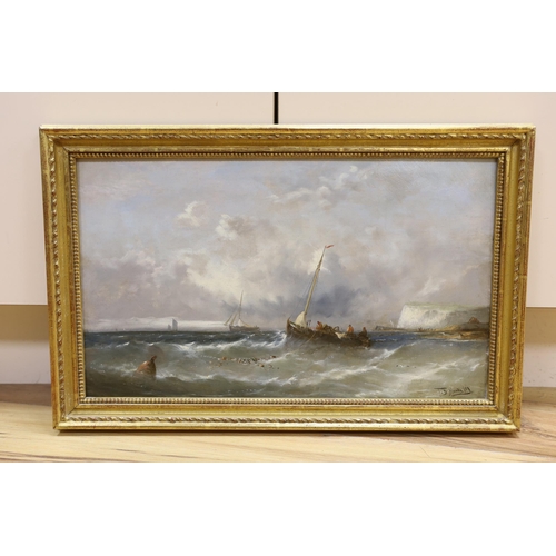 695 - Thomas Bush Hardy (1842-97), oil on canvas, Coastal scene, signed and dated 89, 29.5 x 49.5cm