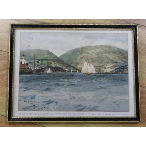 697 - Charles Edward Dixon (1872-1934), watercolour, harbour off Gourock, signed inscribed and dated 26.6.... 