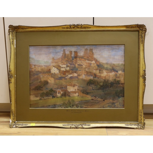 706 - Albert Moulton Foweraker (1873-1942), watercolour, Before sunrise, Antequera, Spain, signed, 35 x 52... 