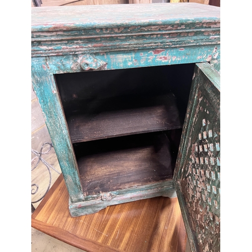 71 - An Indian painted wall cabinet, width 50cm, depth 30cm, height 60cm