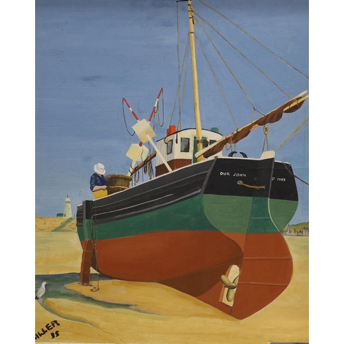 710 - Miller, oil on board, Our John St Ives, signed, 53.5 x 44cm