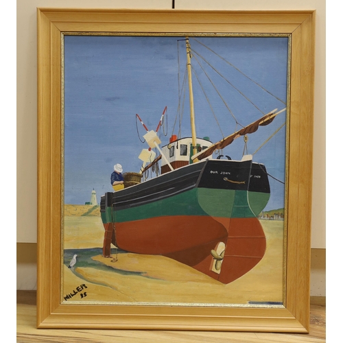 710 - Miller, oil on board, Our John St Ives, signed, 53.5 x 44cm