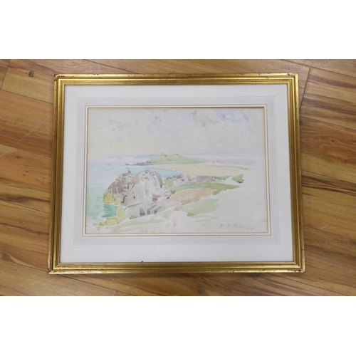 715 - Reginald Grenville Eves RA (1866-1941), watercolour, 'Coast at St. Ives', signed and dated 1919, 37 ... 