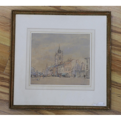 730 - Henry Rushbury R.A. (1889-1968), watercolour, St. Peter Mancroft, Norwich, 31 x 51cm