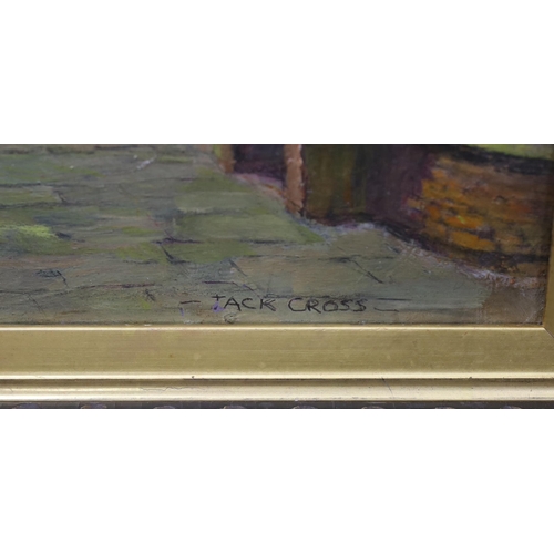 735 - Jack Cross, 20th century, oil on board, Market Square, Westerham, 33 x 51cm