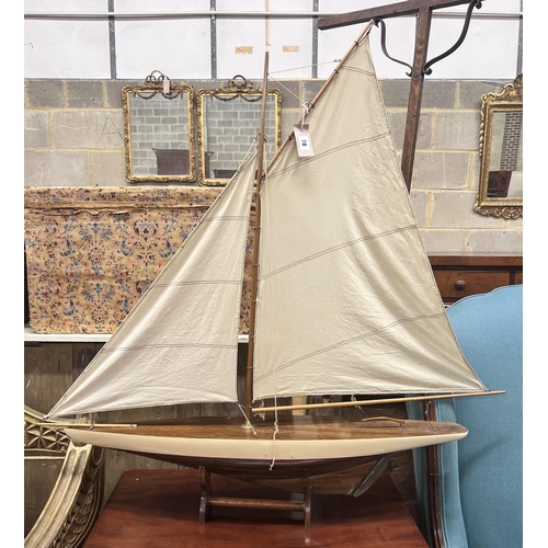 78 - An Edwardian style pond yacht, height 108cm