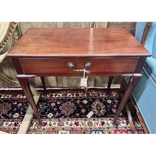 79 - A George II style mahogany side table, width 71cm, depth 40cm, height 71cm