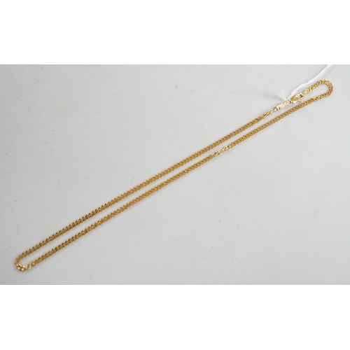 881 - A modern 18ct gold curb link chain, 39cm, 11.3 grams.