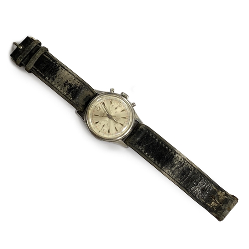 949 - A gentleman's 1950's stainless steel Luxor chronometer manual wind wrist watch, on a leather strap, ... 