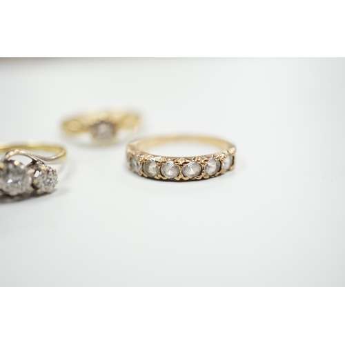 Six assorted gold dress rings