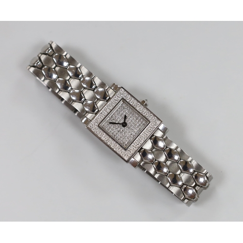 1868 - A lady's stainless steel Barthelay 'Les Sloanes' diamond set quartz wrist watch, no box or papers.... 