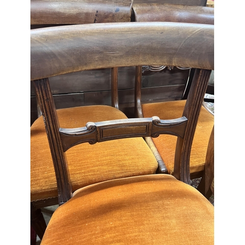 59 - A harlequin set of four Regency dining chairs