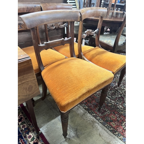 59 - A harlequin set of four Regency dining chairs