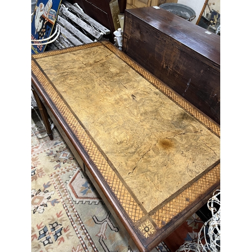 1049 - A good quality French Empire style writing table, width 121cm, depth 62cm, height 75cm