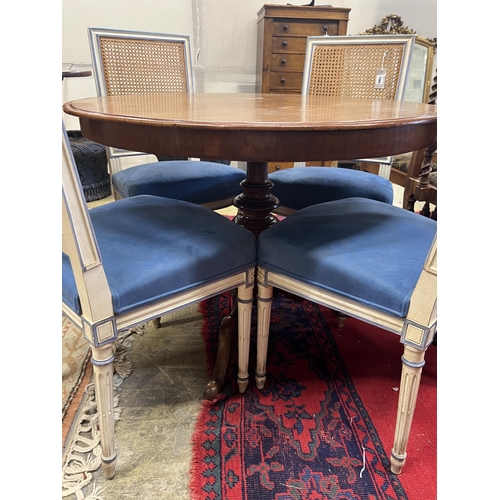 1060 - A set of four French style painted caned back dining chairs