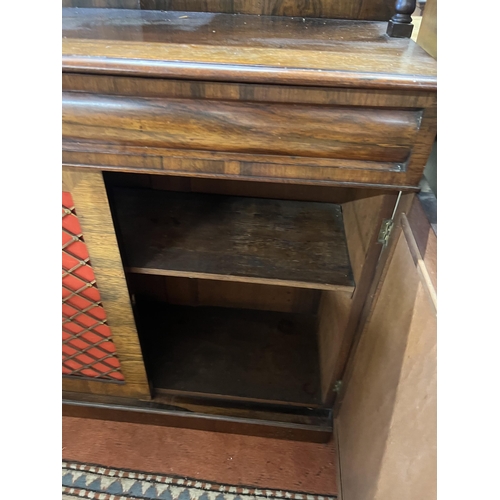 1064 - A small Regency rosewood chiffonier, width 83cm, depth 34cm, height 107cm