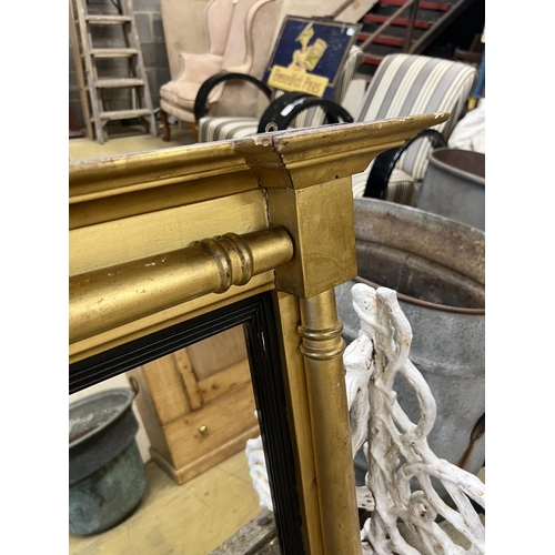 1068 - A Regency giltwood overmantel mirror, width 128cm, height 65cm