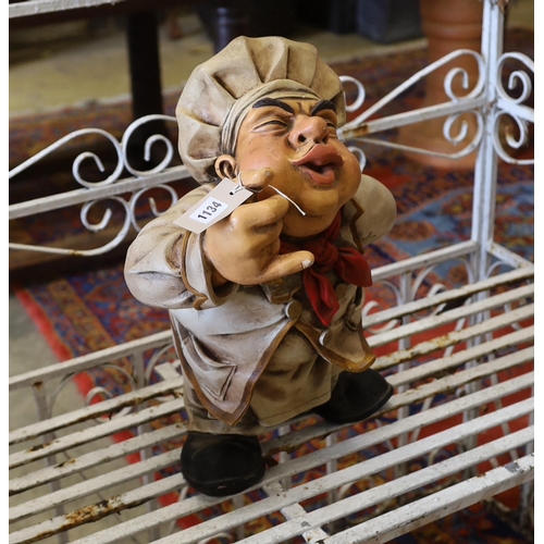 1134 - A painted composition figure of a chef, height 49cm