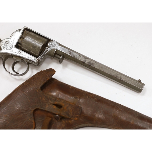 1271 - A five shot 38 bore model 1851 self-cocking percussion Dragoon revolver, engraved Deane Adams & Dean... 