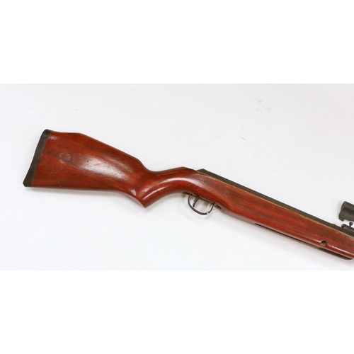 1275 - A Webley Hawk Mark II break action air rifle with beech stock and alternative calibre barrel