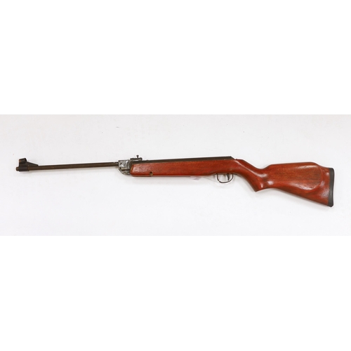 1275 - A Webley Hawk Mark II break action air rifle with beech stock and alternative calibre barrel