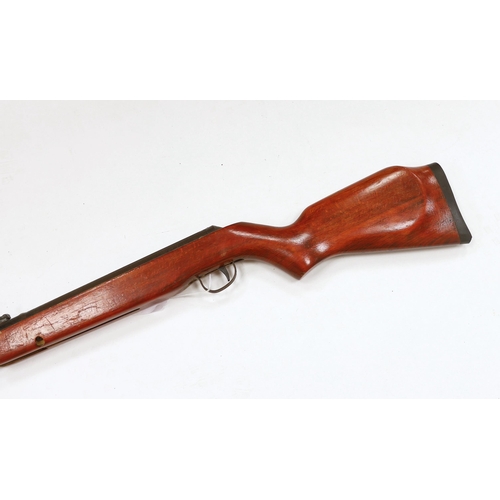 1275 - A Webley Hawk Mark II break action air rifle with beech stock and alternative calibre barrel