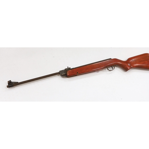 1275 - A Webley Hawk Mark II break action air rifle with beech stock and alternative calibre barrel