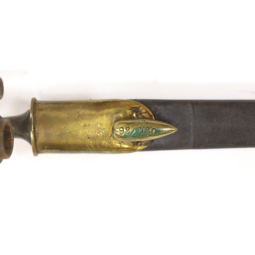 1278 - A .577 inch three band Enfield Military percussion rifle, lock stamped Tower 1868 with crown entail,... 