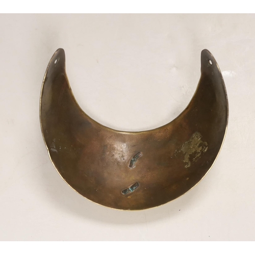 1282 - A Royal Fusilliers brass gorget, diameter 12.5cm