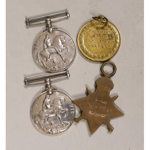 1294 - WWI medal group trio awarded to Corporal Henry Burton, 2nd Bn. seaworthy Highlanders and a WWI War M... 