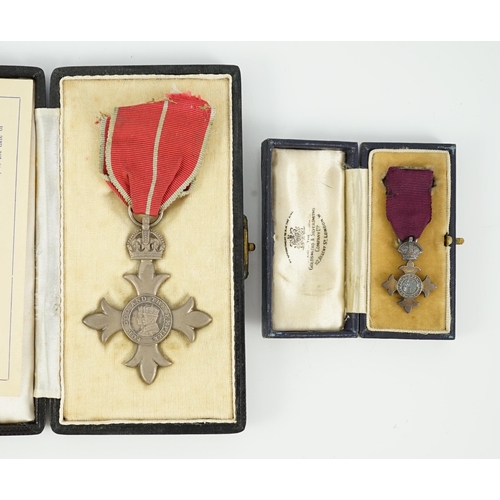 1295 - A cased George V military MBE containing leaflet with instructions as to wearing Insignia, together ... 