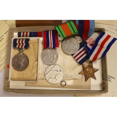 1300 - A WW2 military medal group of five to 14553730 Lance Bombadier Vivian Francis Langham R.A. and accom... 