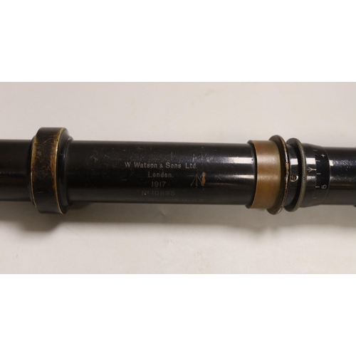 1310 - A WWI sighting telescope, W Watson & Sons, 1917, No.4 Mark III, with clear optics and cross hairs, 4... 