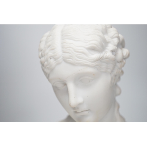 1342 - A Victorian parian bust of Clytie, 25cm