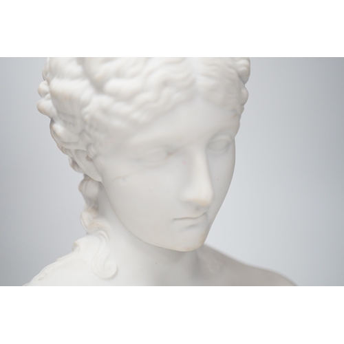 1342 - A Victorian parian bust of Clytie, 25cm