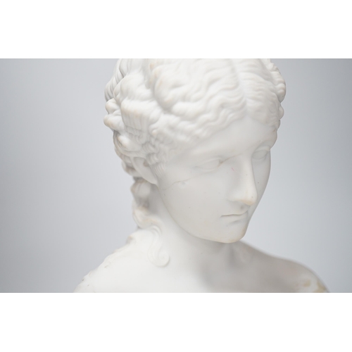 1342 - A Victorian parian bust of Clytie, 25cm