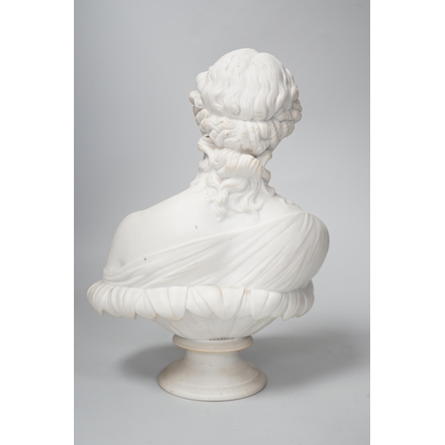 1342 - A Victorian parian bust of Clytie, 25cm