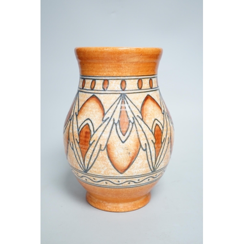 1346 - A Charlotte Rhead for Crown Ducal ceramic jug, with stylised design, signed and numbered to the base... 