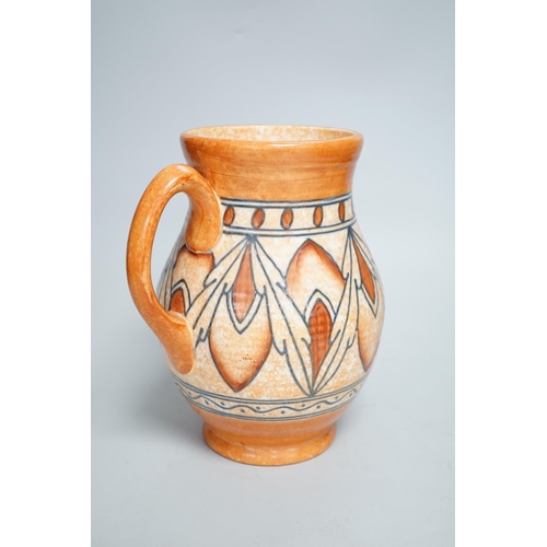 1346 - A Charlotte Rhead for Crown Ducal ceramic jug, with stylised design, signed and numbered to the base... 