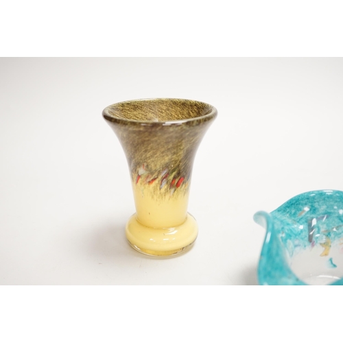 1351 - A Vasart glass vase and pot, the largest 10cm high