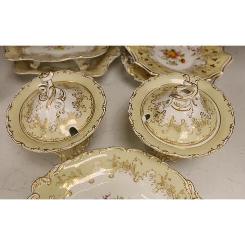 1377 - An early Victorian Davenport flower painted dessert service